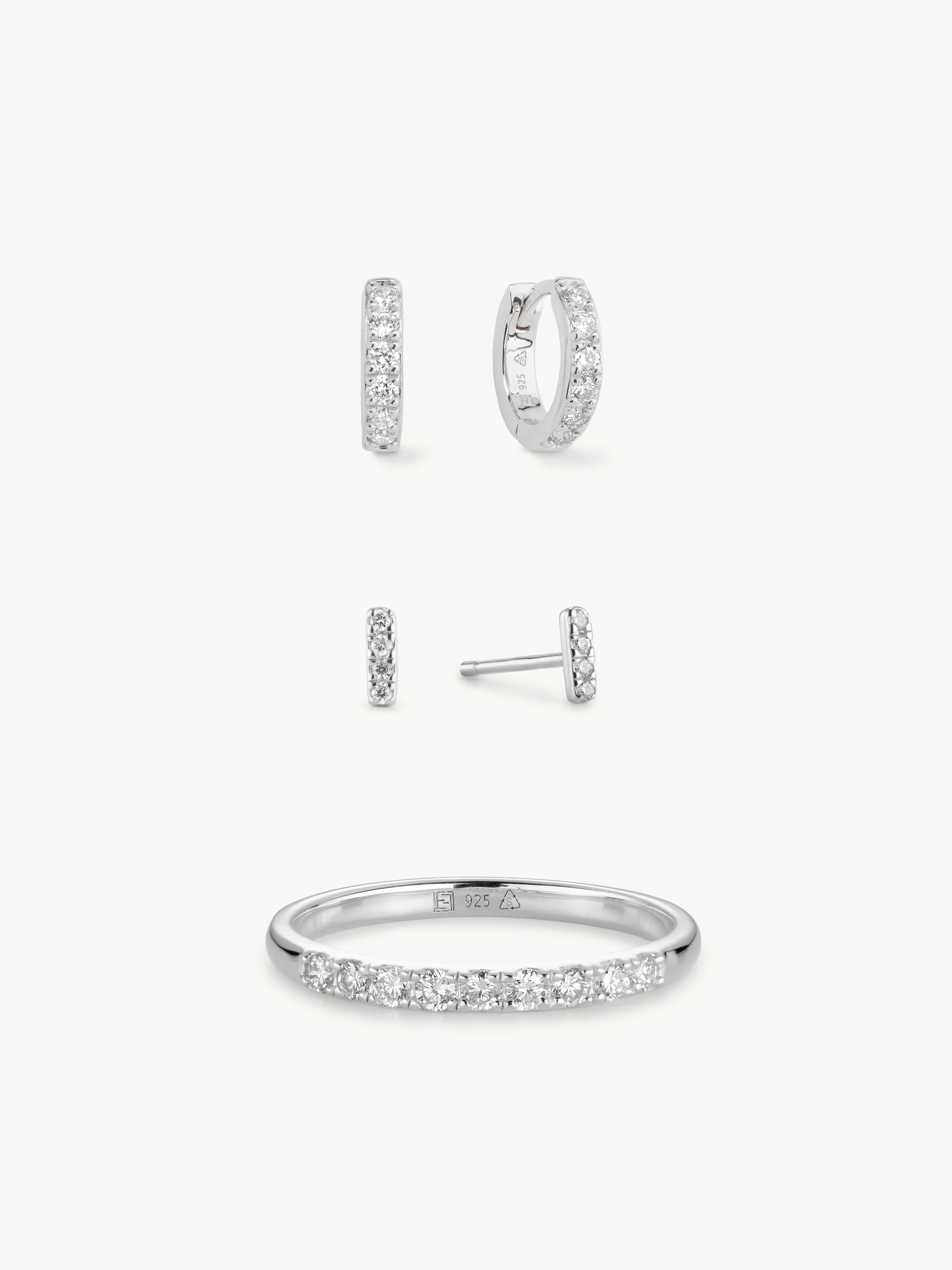 Diamond Eternity Set - Sterling Silver