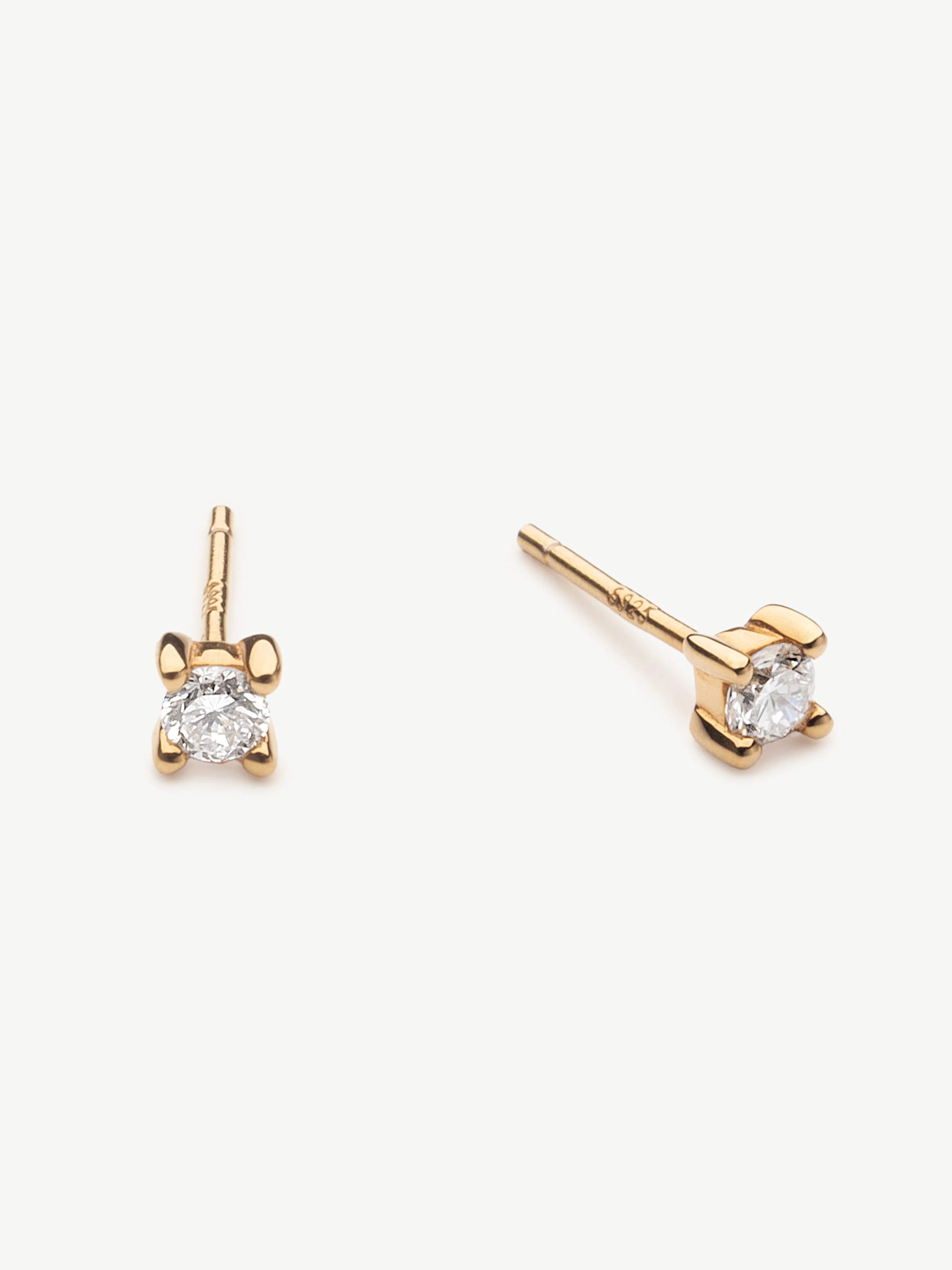 Diamond Set With Classic Studs - Gold Vermeil - Image 8