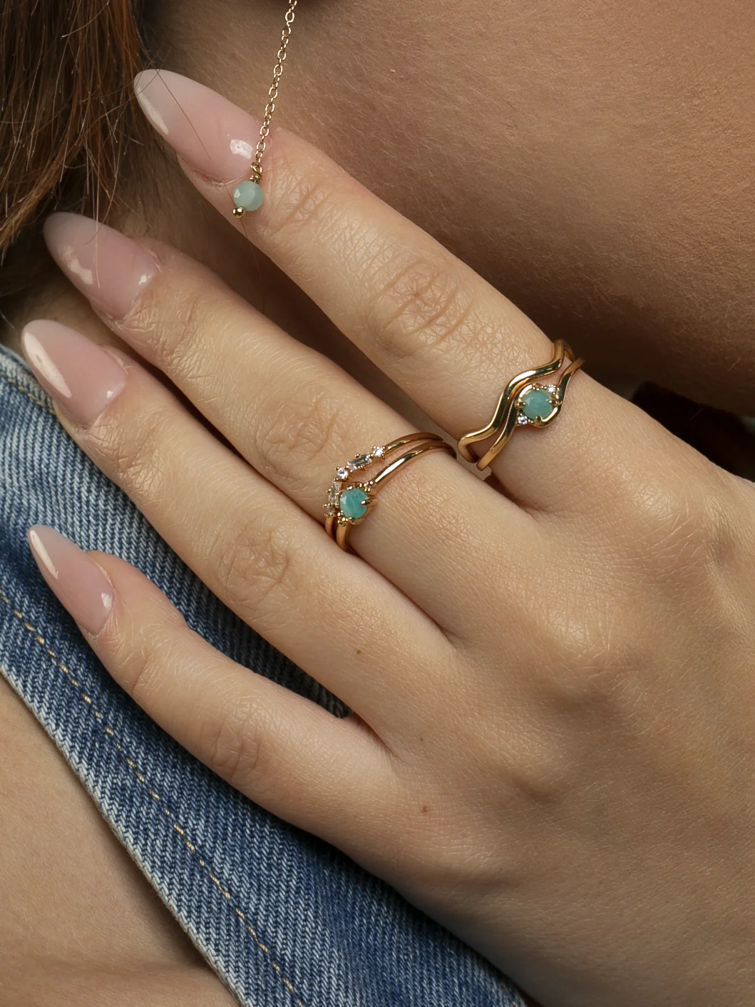 Diamond Wishbone Ring - Image 2
