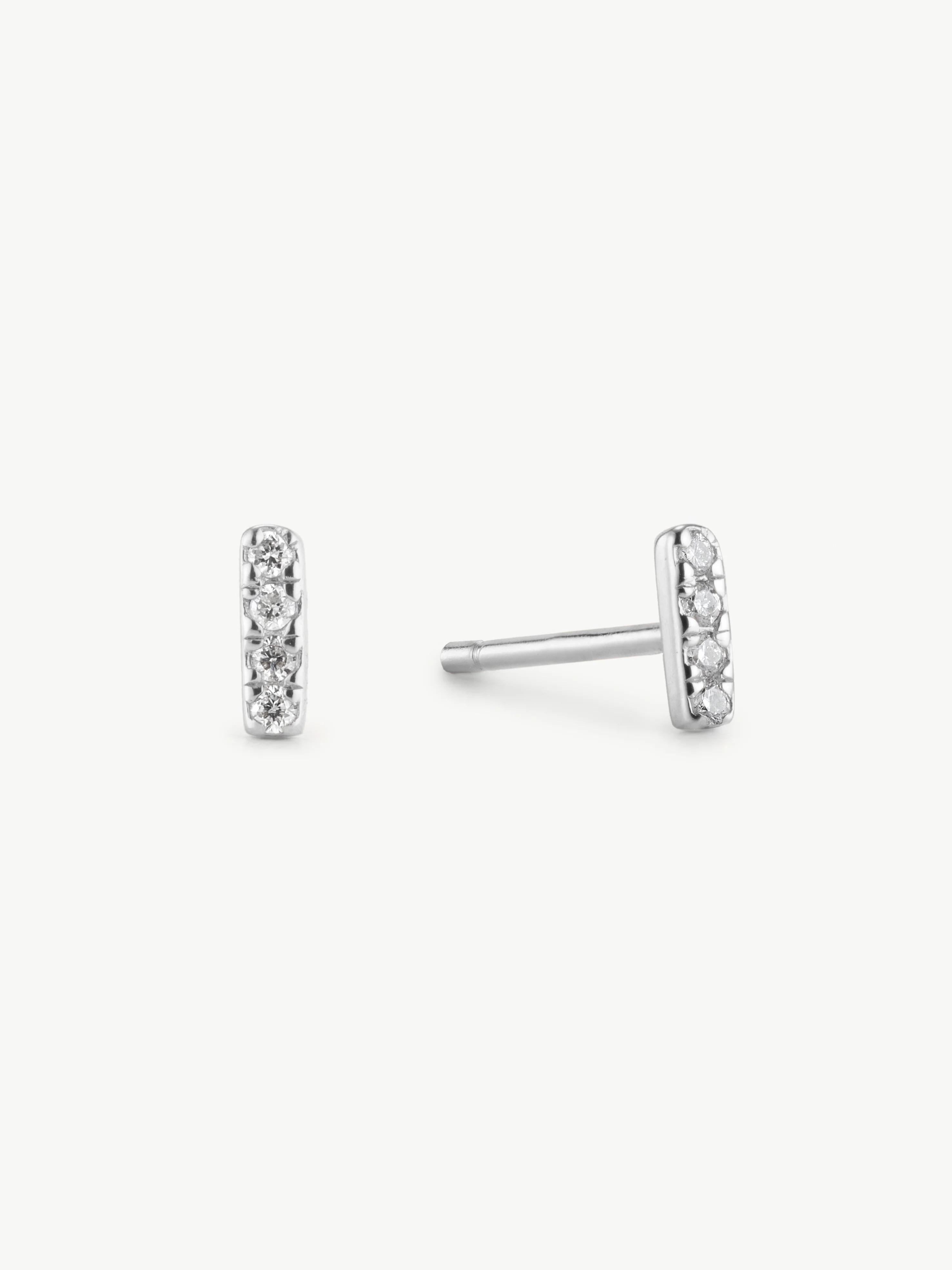 Dainty Diamond Bar Studs - Image 4