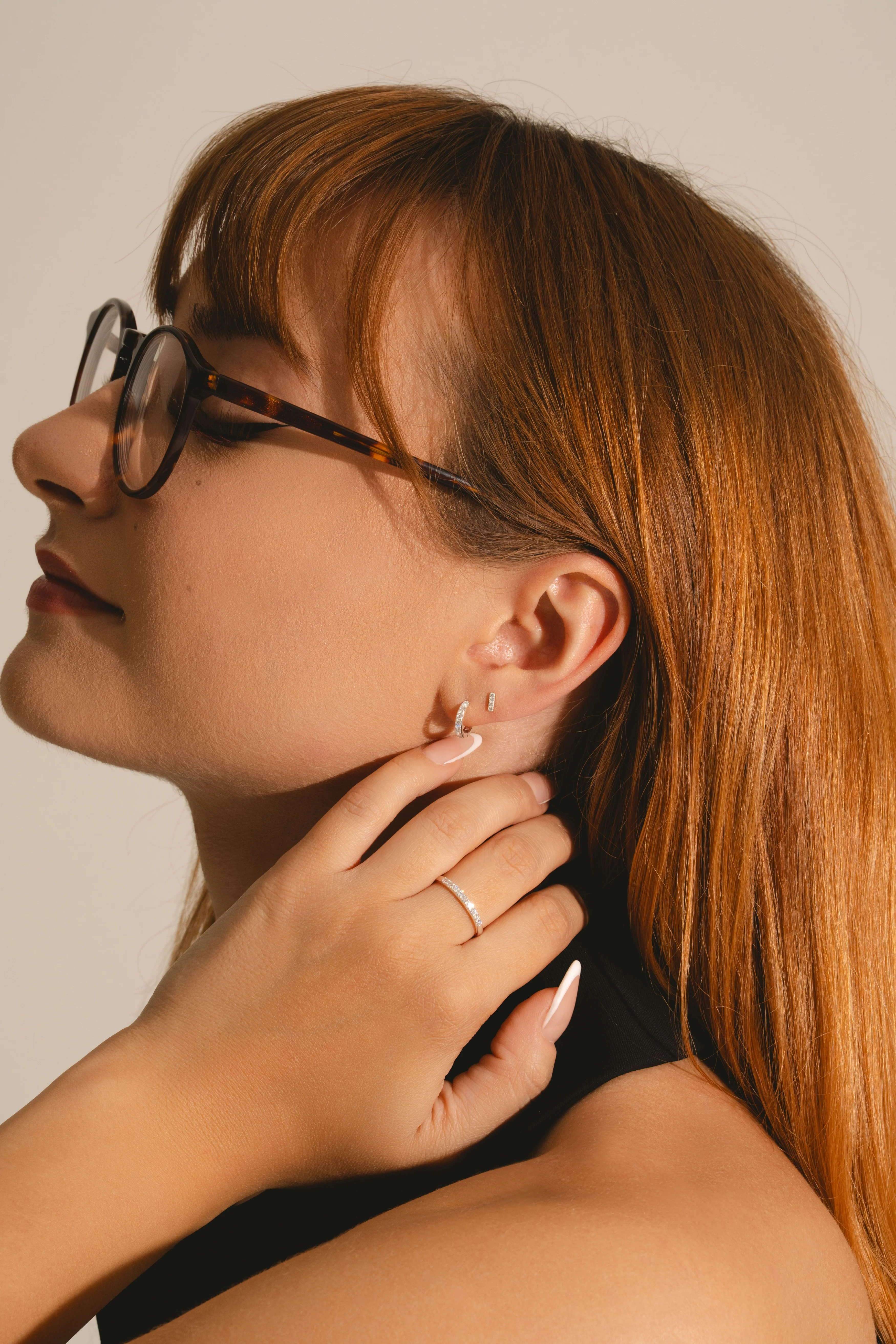 Dainty Diamond Bar Studs - Image 7