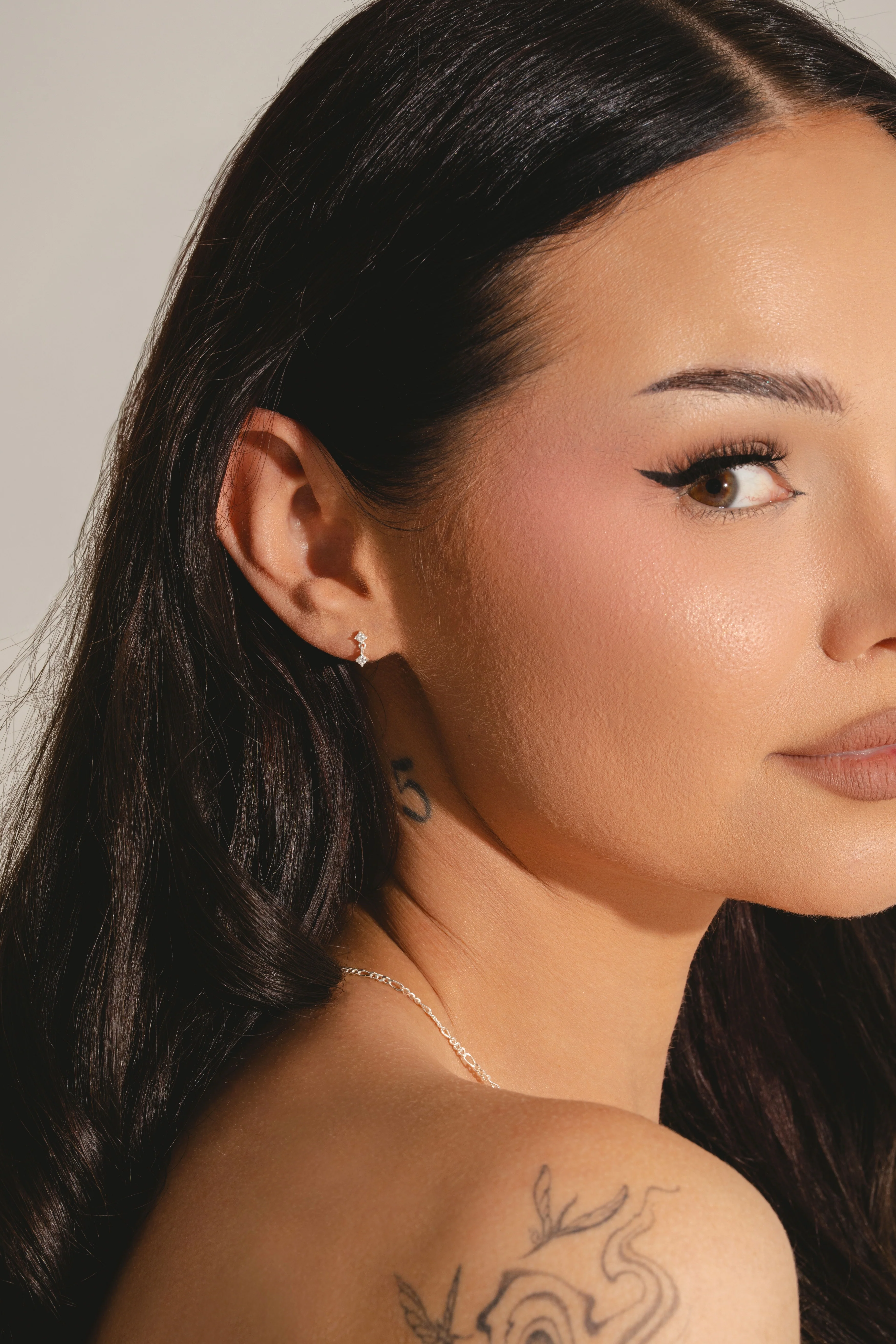 'Astra' Mini Drop Diamond Studs - Image 2