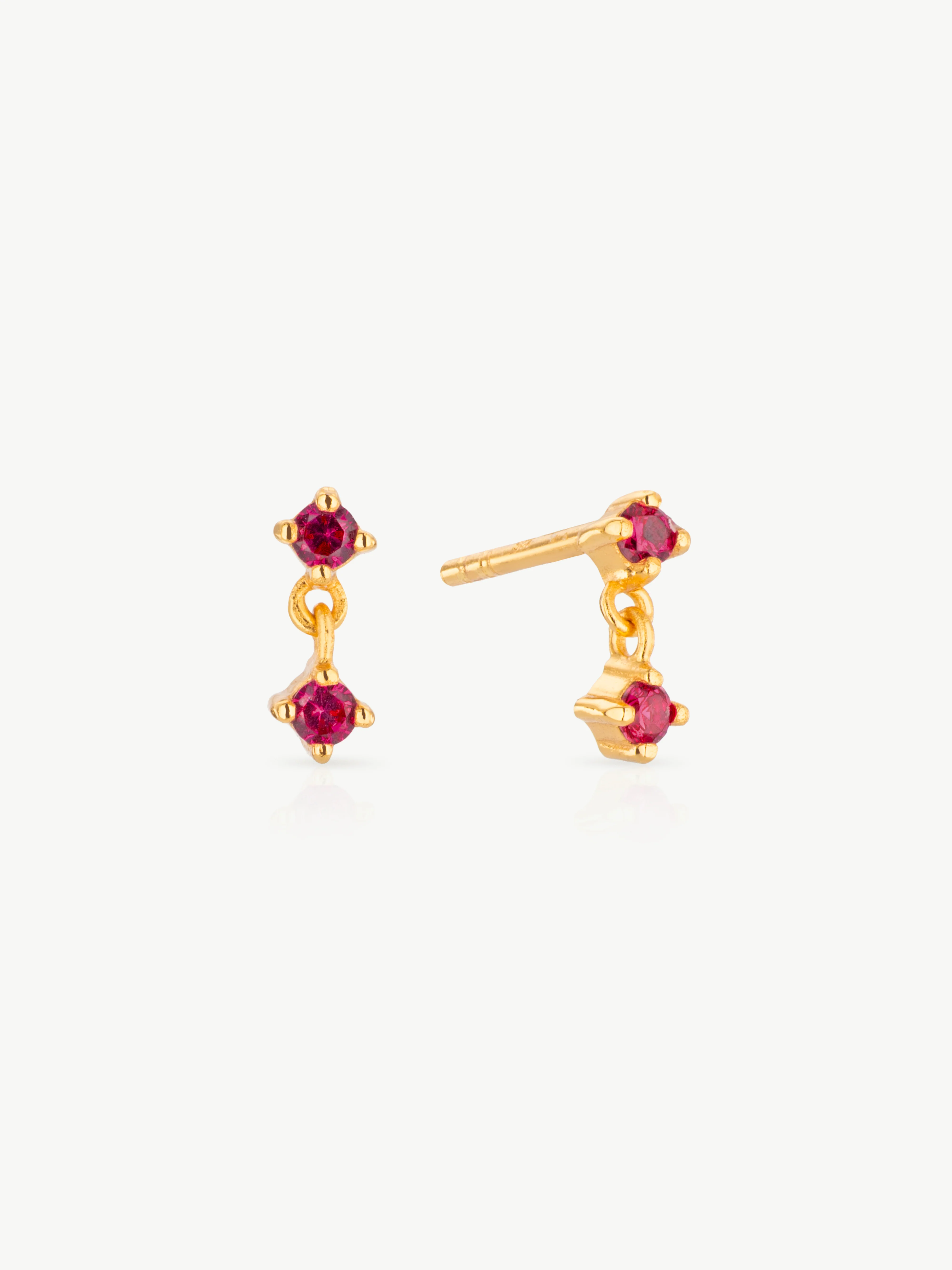 'Astra' Mini Drop Ruby Studs