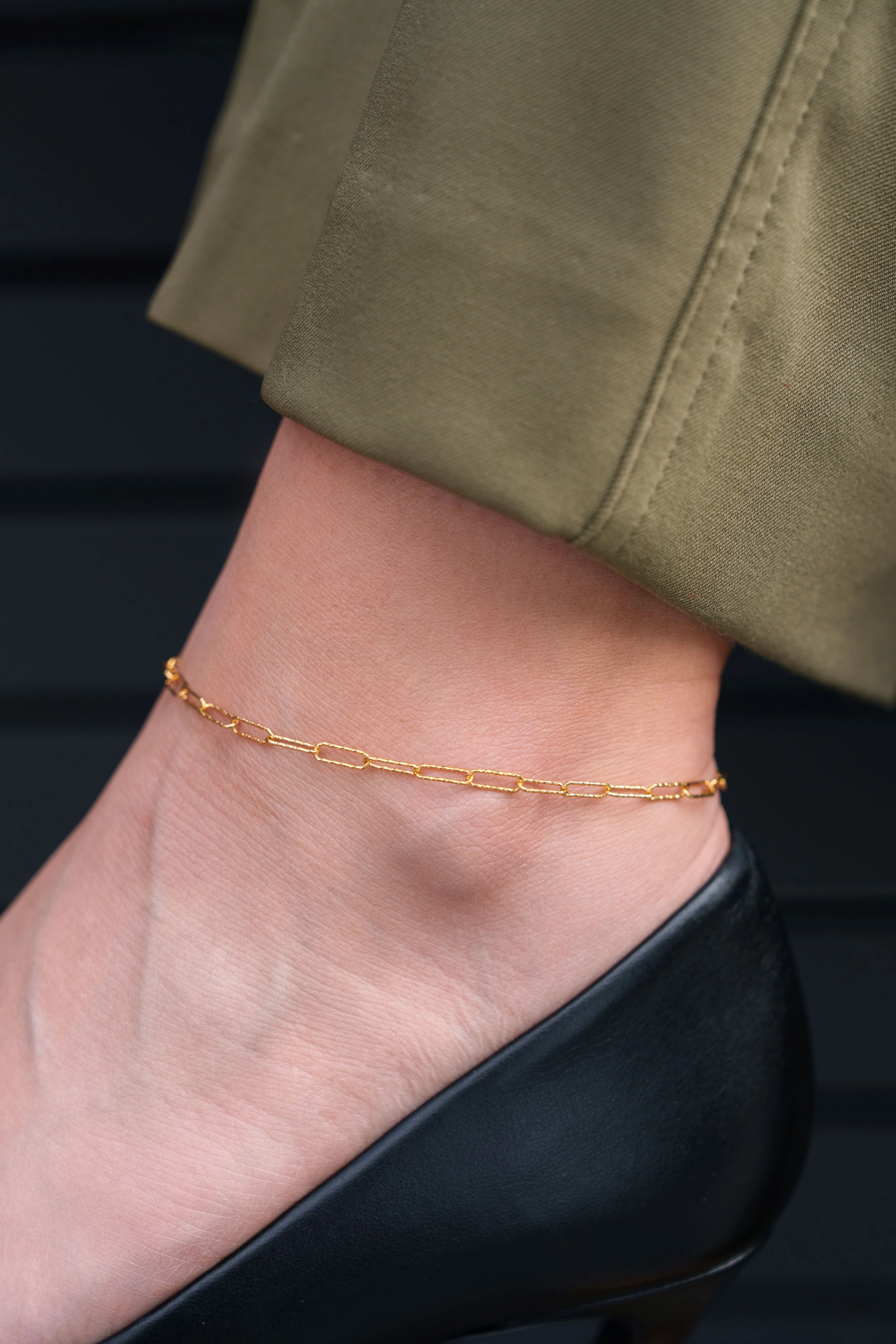 Mini Shimmer Paperclip Anklet - Image 2