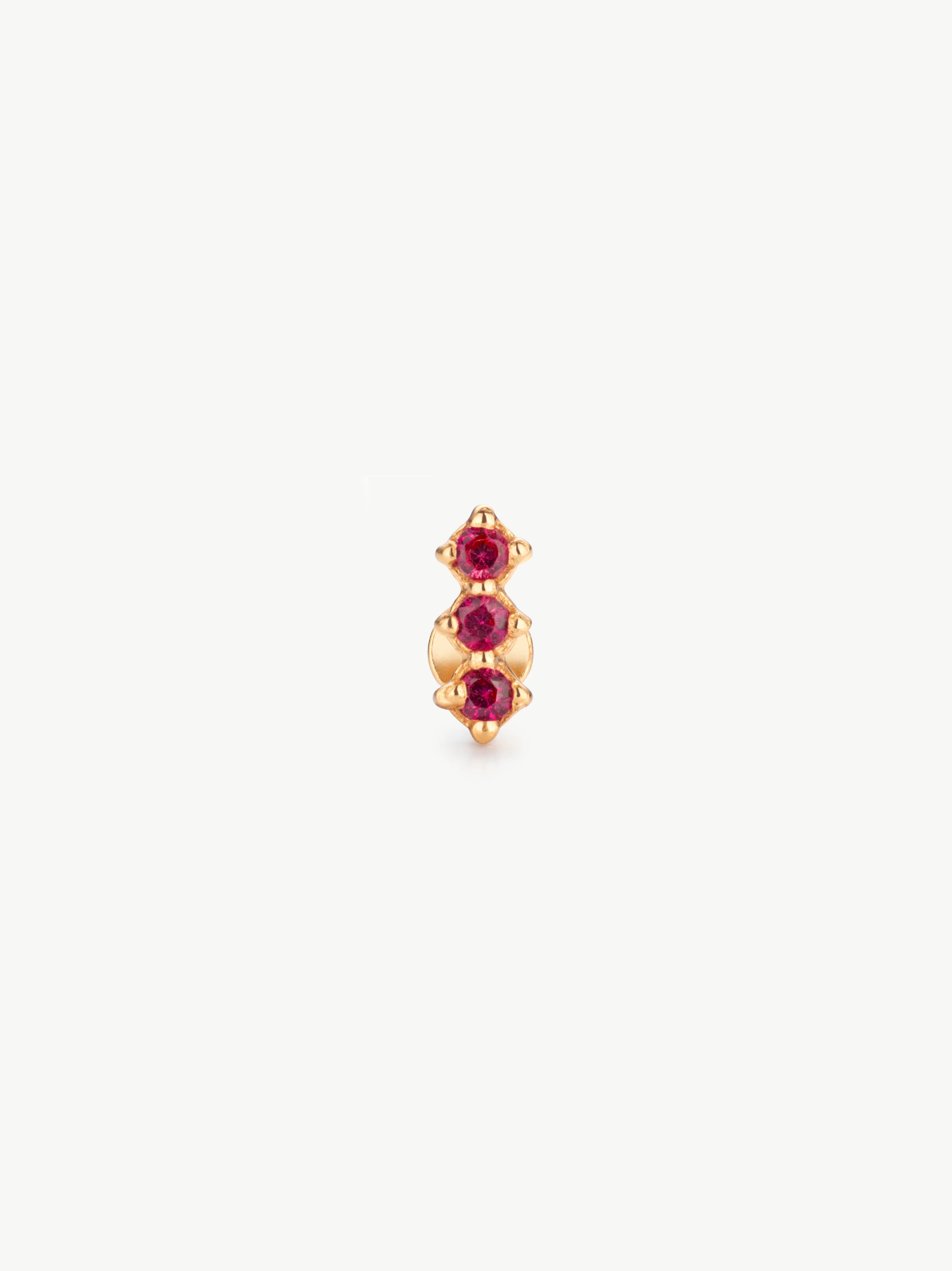 Triple Ruby Helix Stud (Single) - Image 2